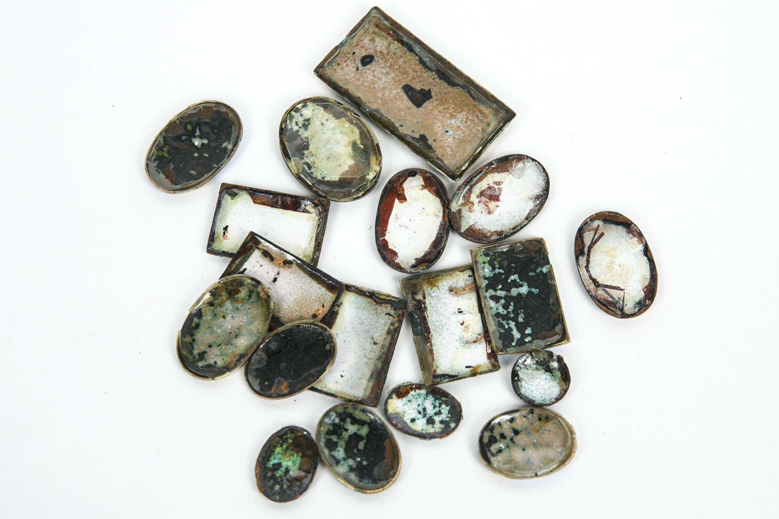Large Grouping of Vintage Enamel on Copper Pieces