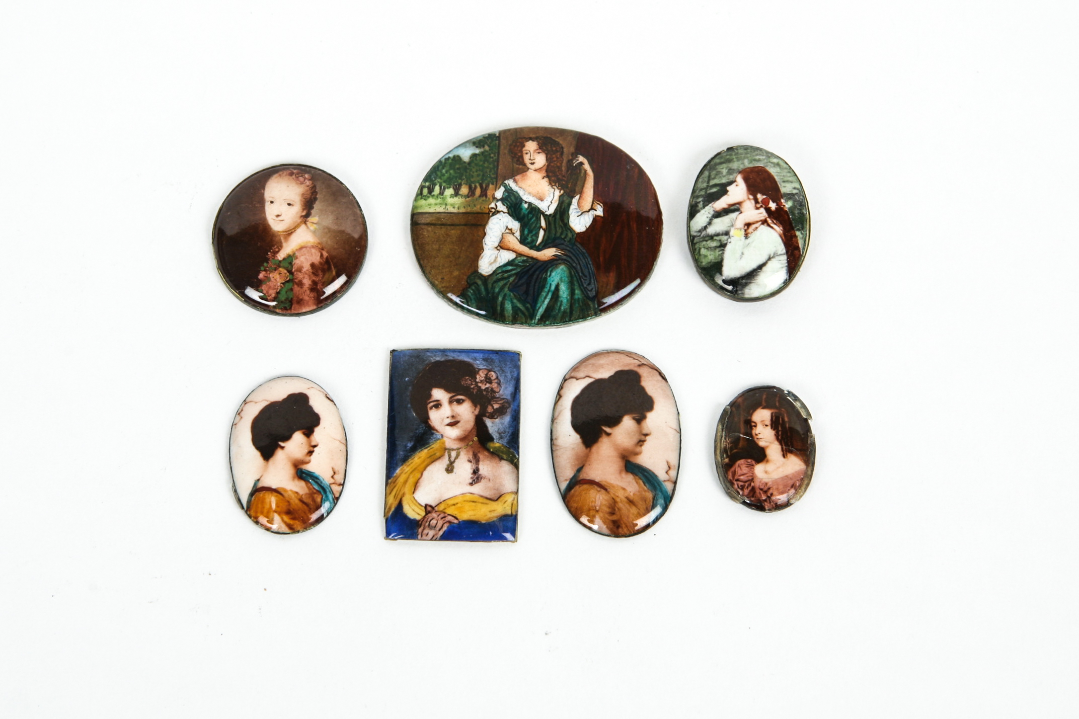 Grouping of Vintage Enamel on Copper and Metal Pieces