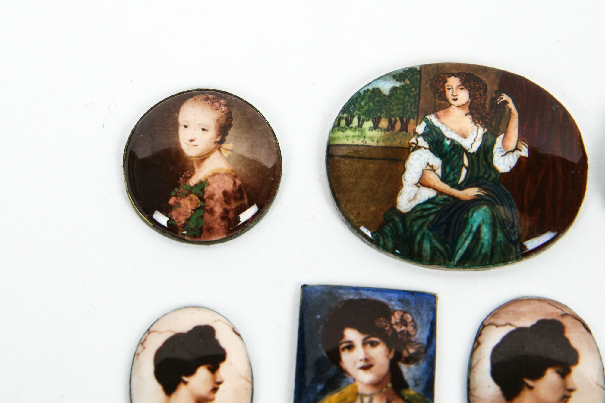 Grouping of Vintage Enamel on Copper and Metal Pieces