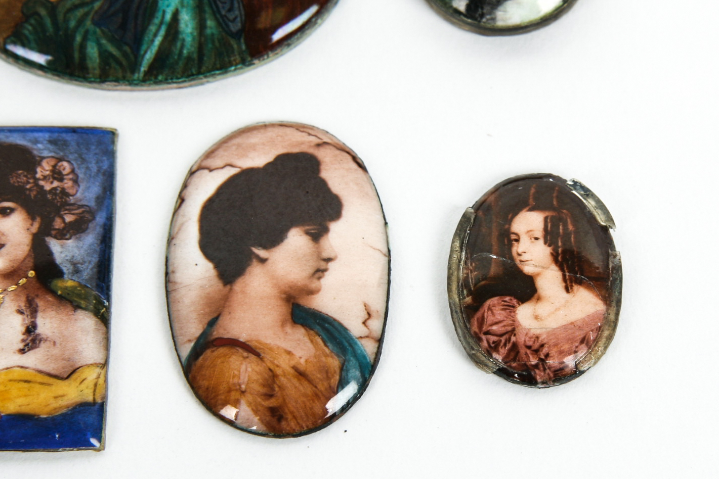 Grouping of Vintage Enamel on Copper and Metal Pieces