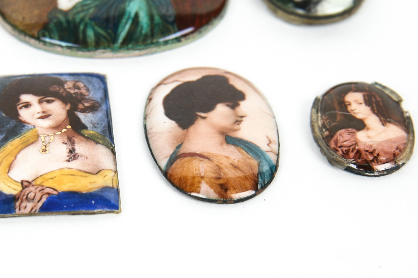 Grouping of Vintage Enamel on Copper and Metal Pieces