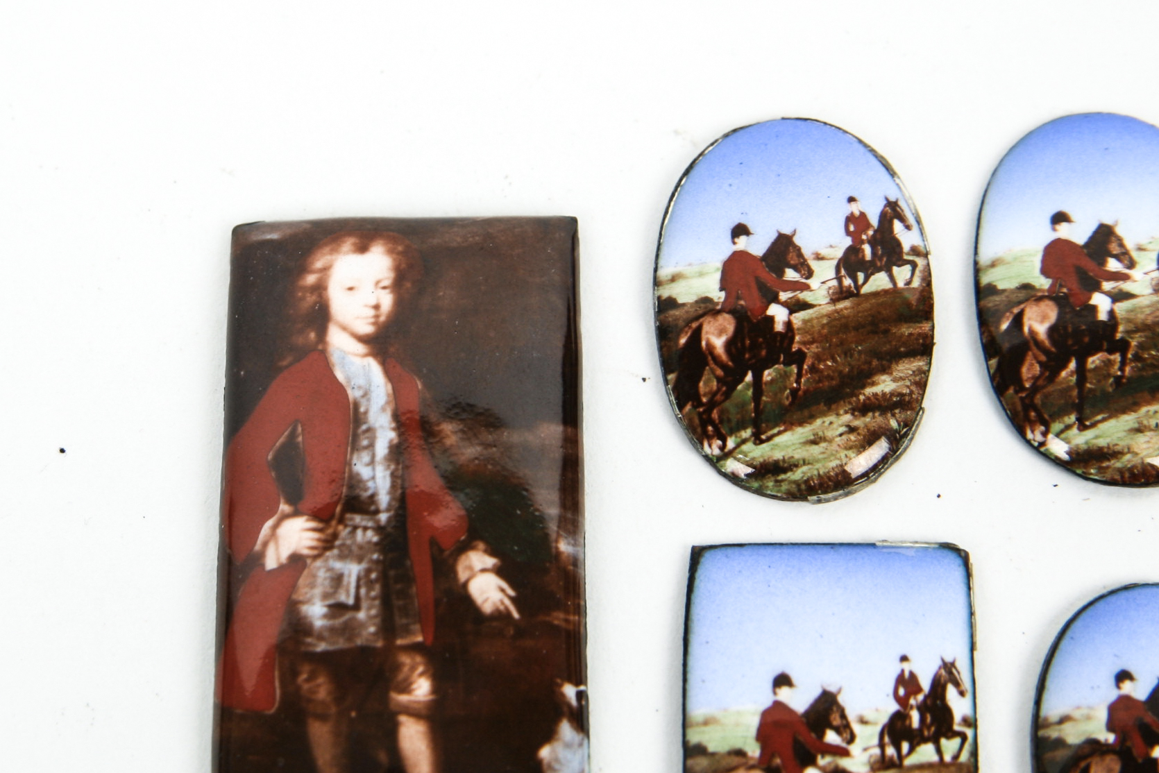 Grouping of Vintage Enamel on Copper Pieces