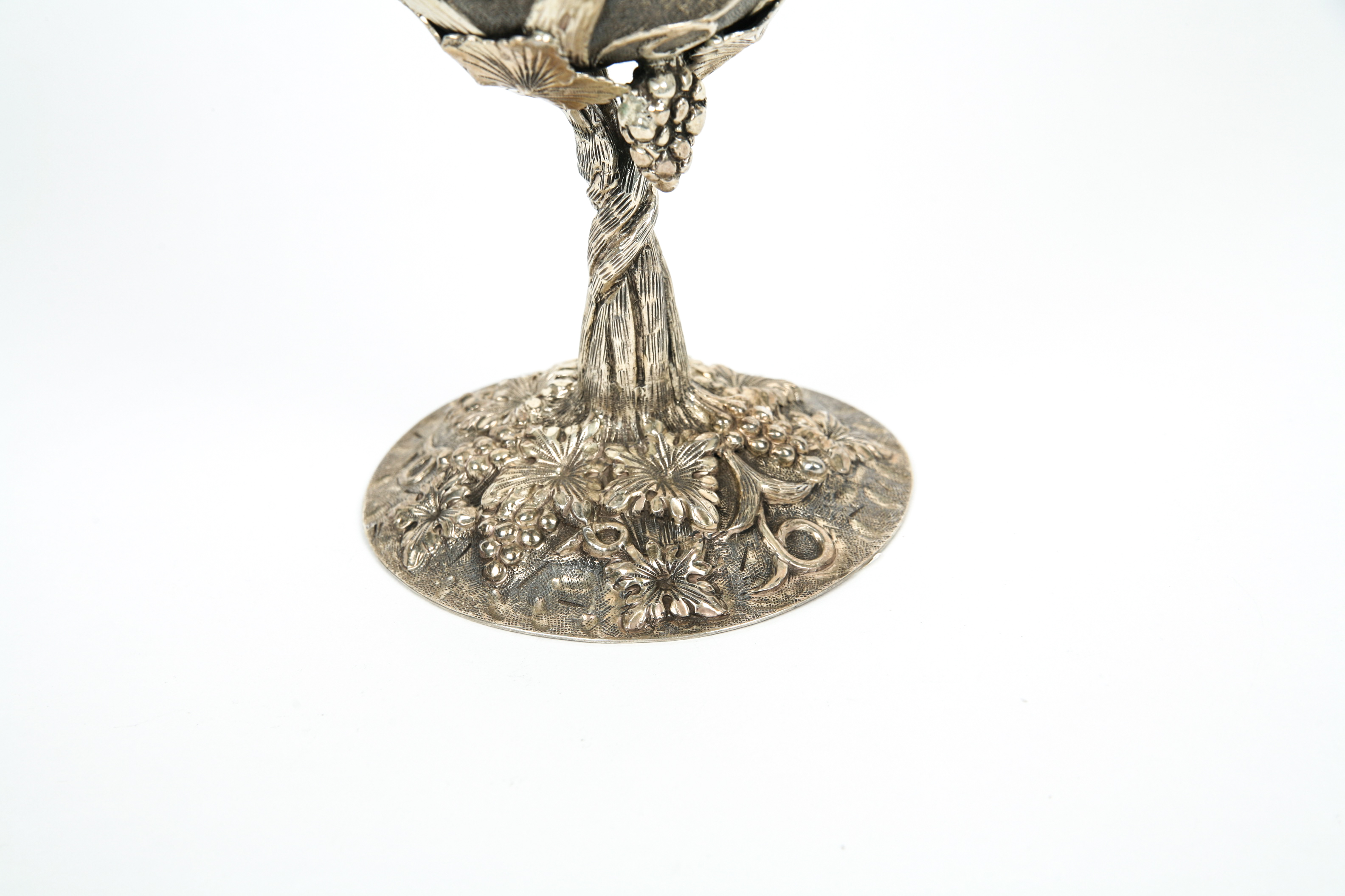 Large Sterling Silver Grapevine Goblet Like Chalice