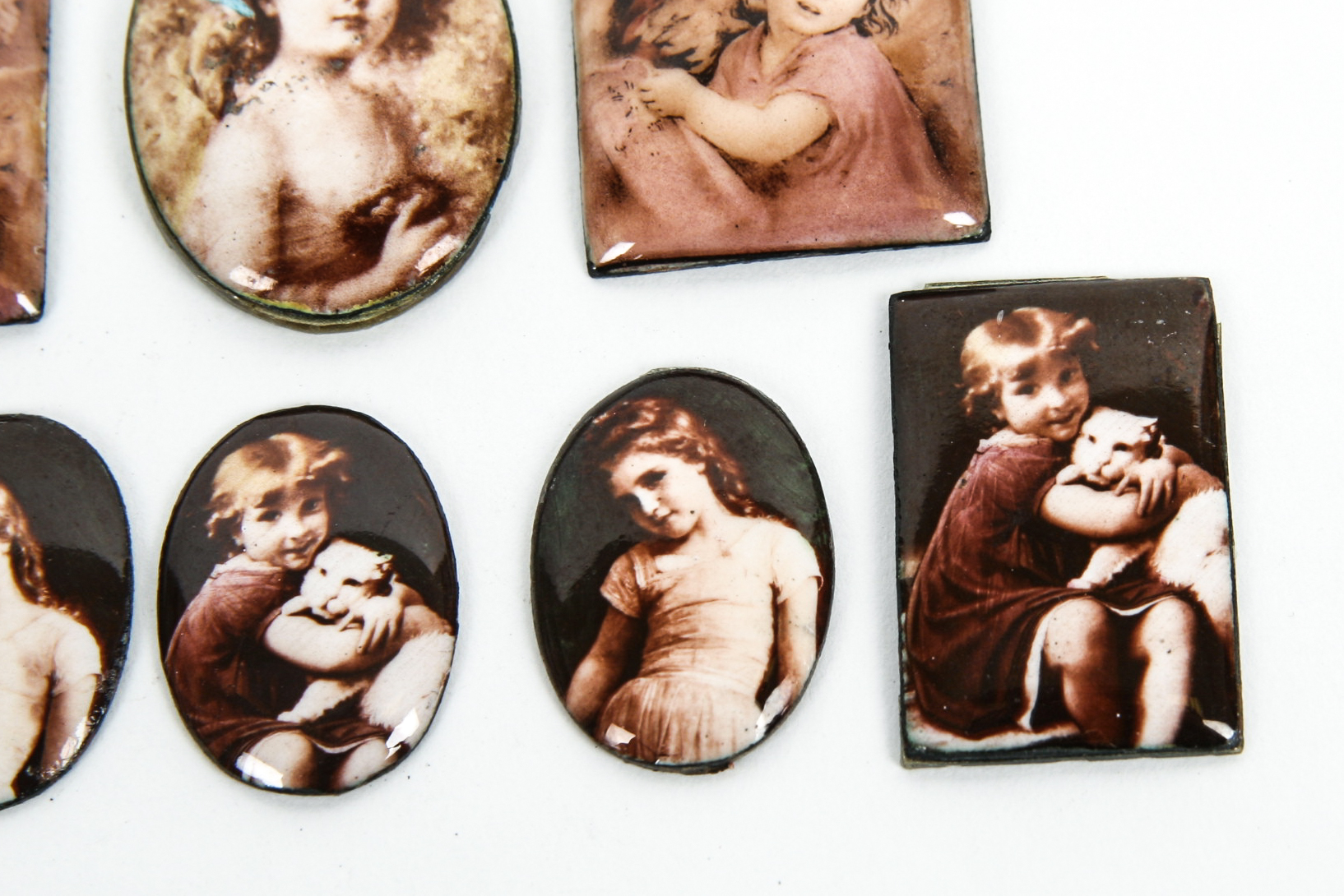 Grouping of Vintage Enamel on Copper Pieces