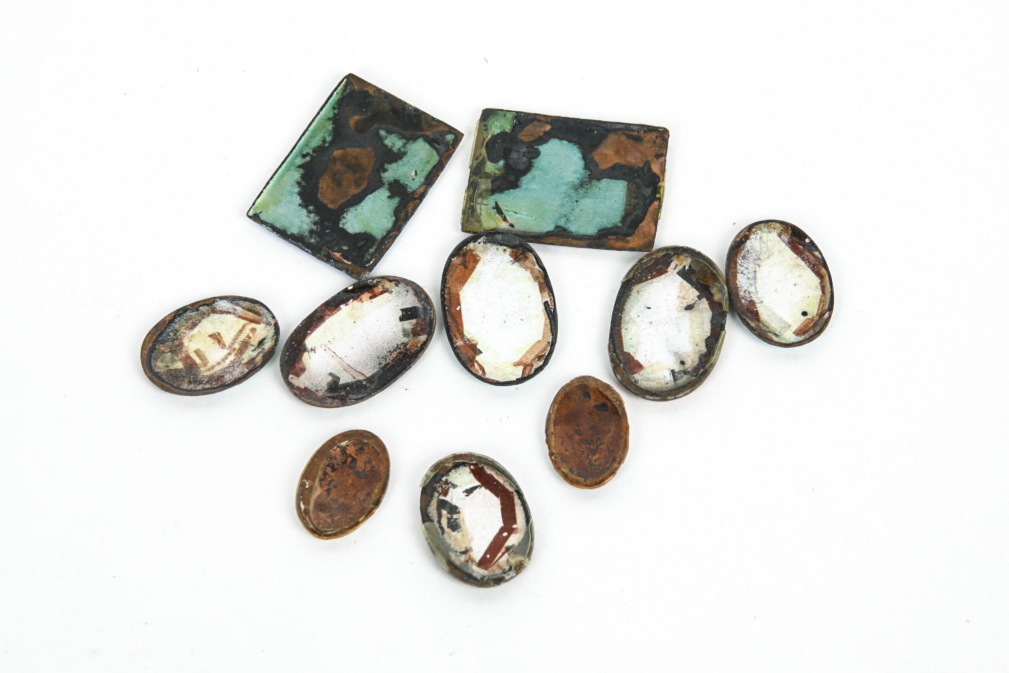 Grouping of Vintage Enamel on Copper Pieces