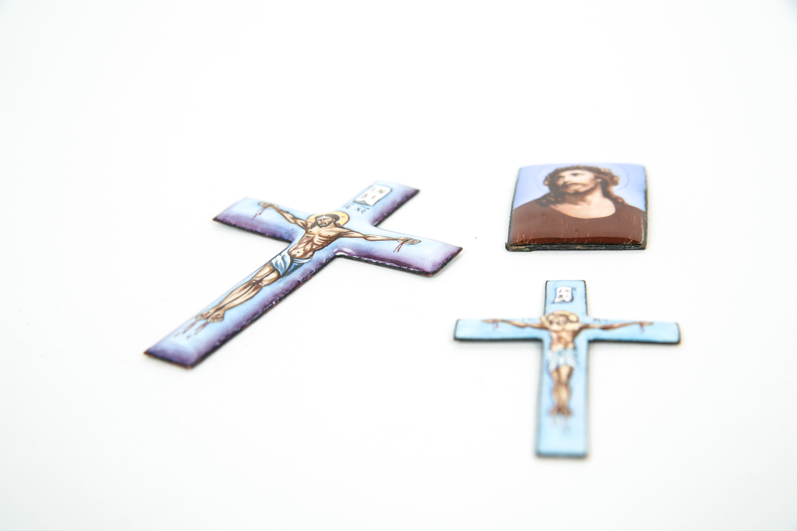 Grouping of Vintage Enamel on Copper Pieces