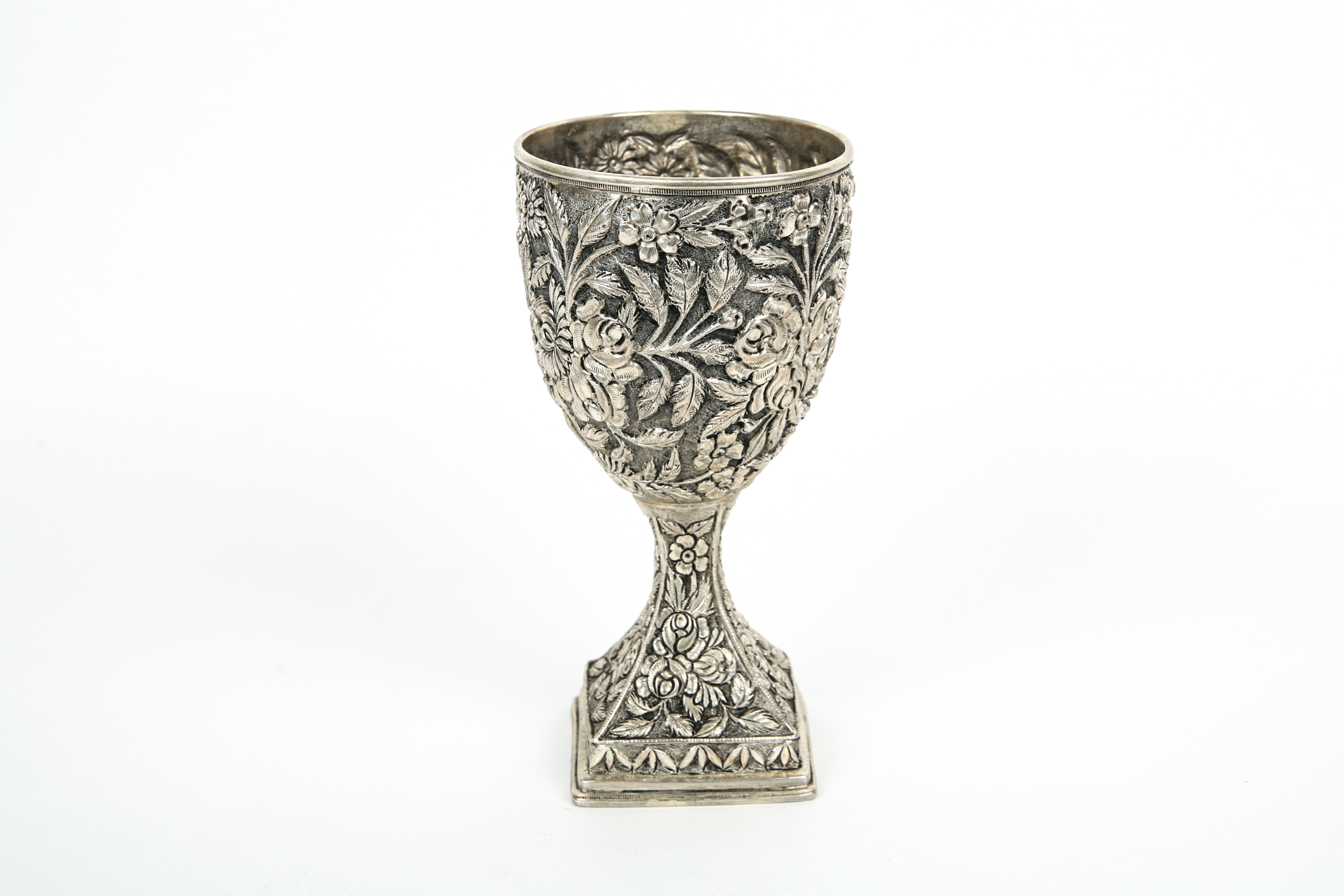 Sterling Silver Baltimore Rose Pattern Chalice
