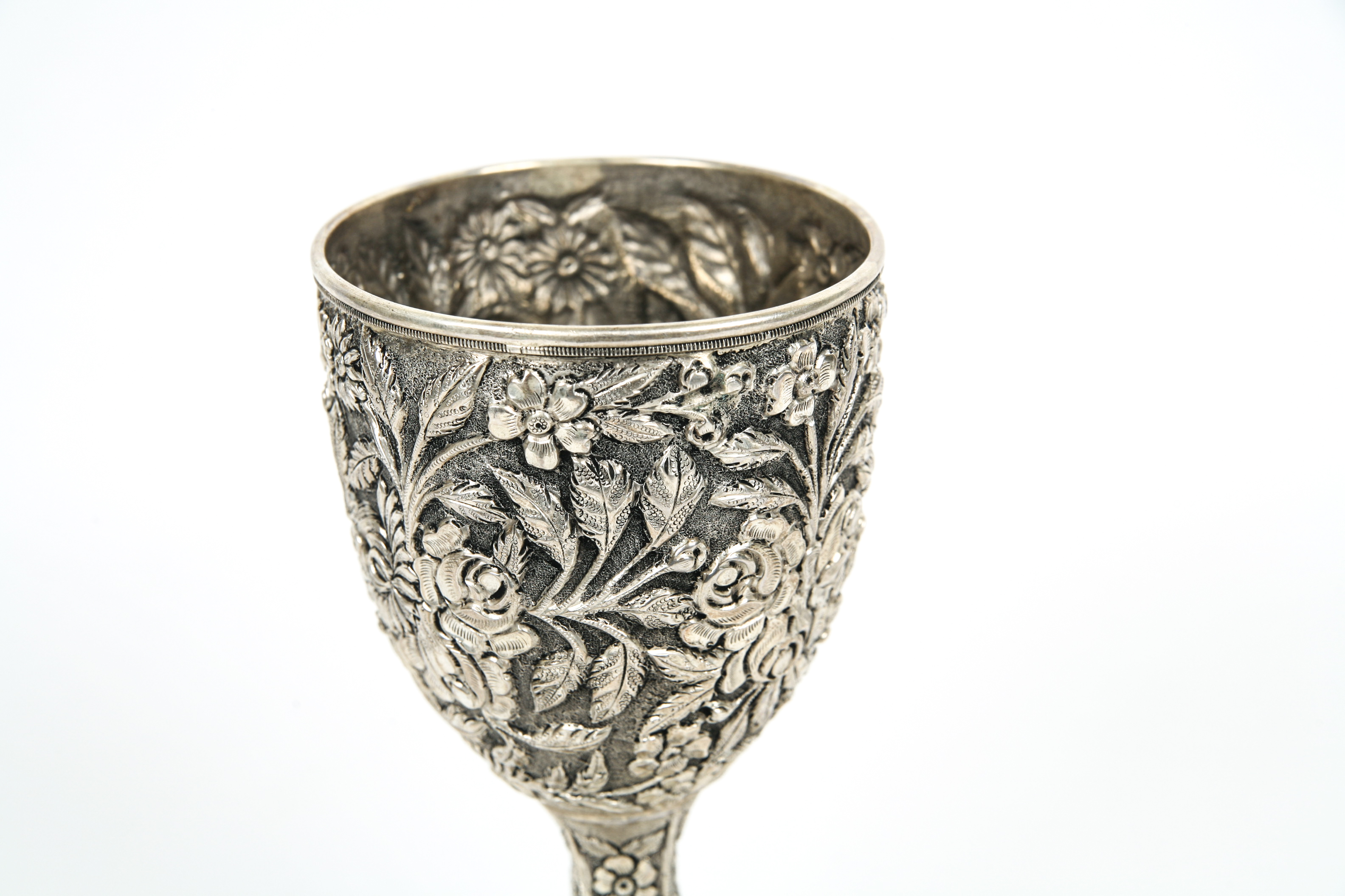 Sterling Silver Baltimore Rose Pattern Chalice