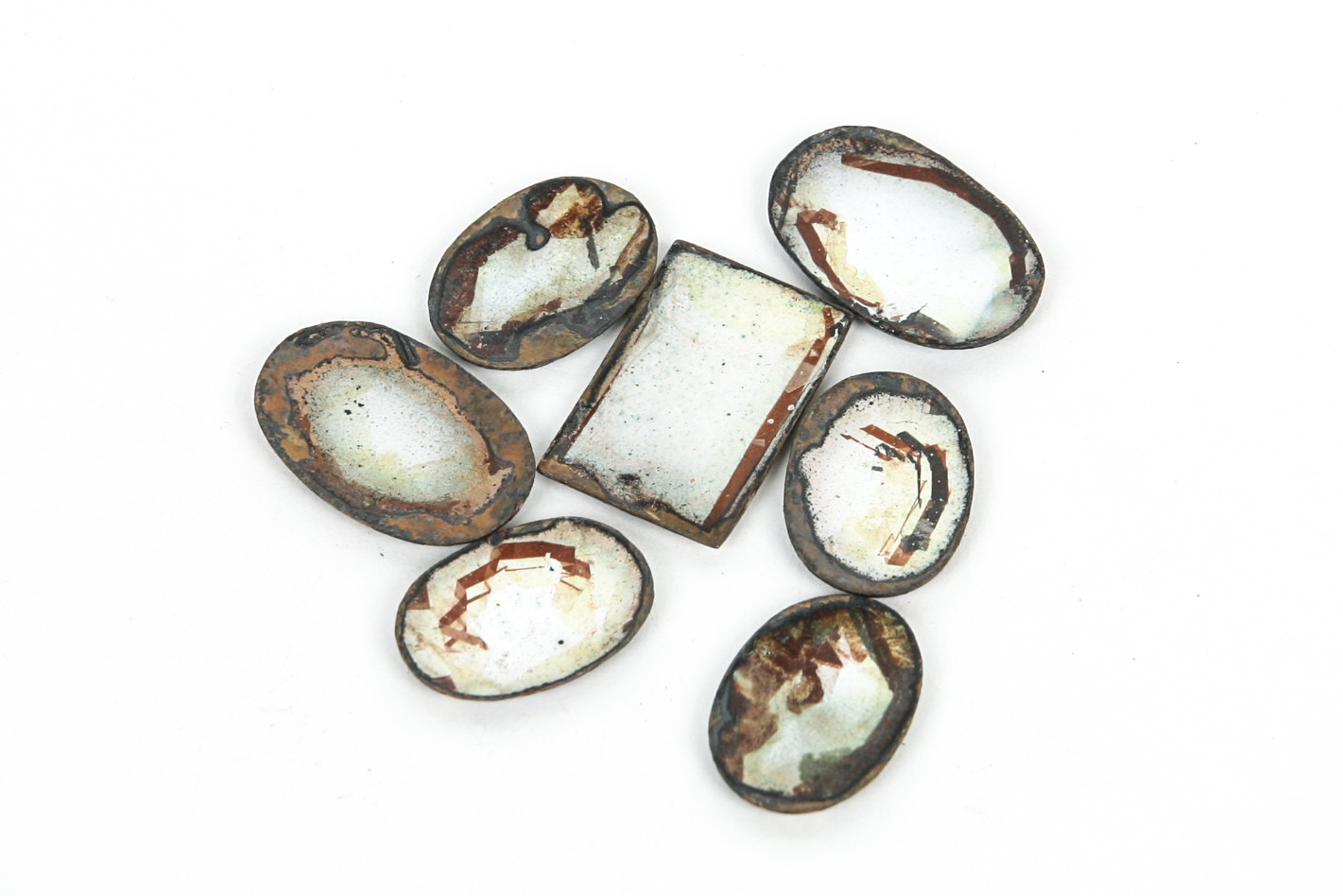 Grouping of Vintage Enamel on Copper Pieces