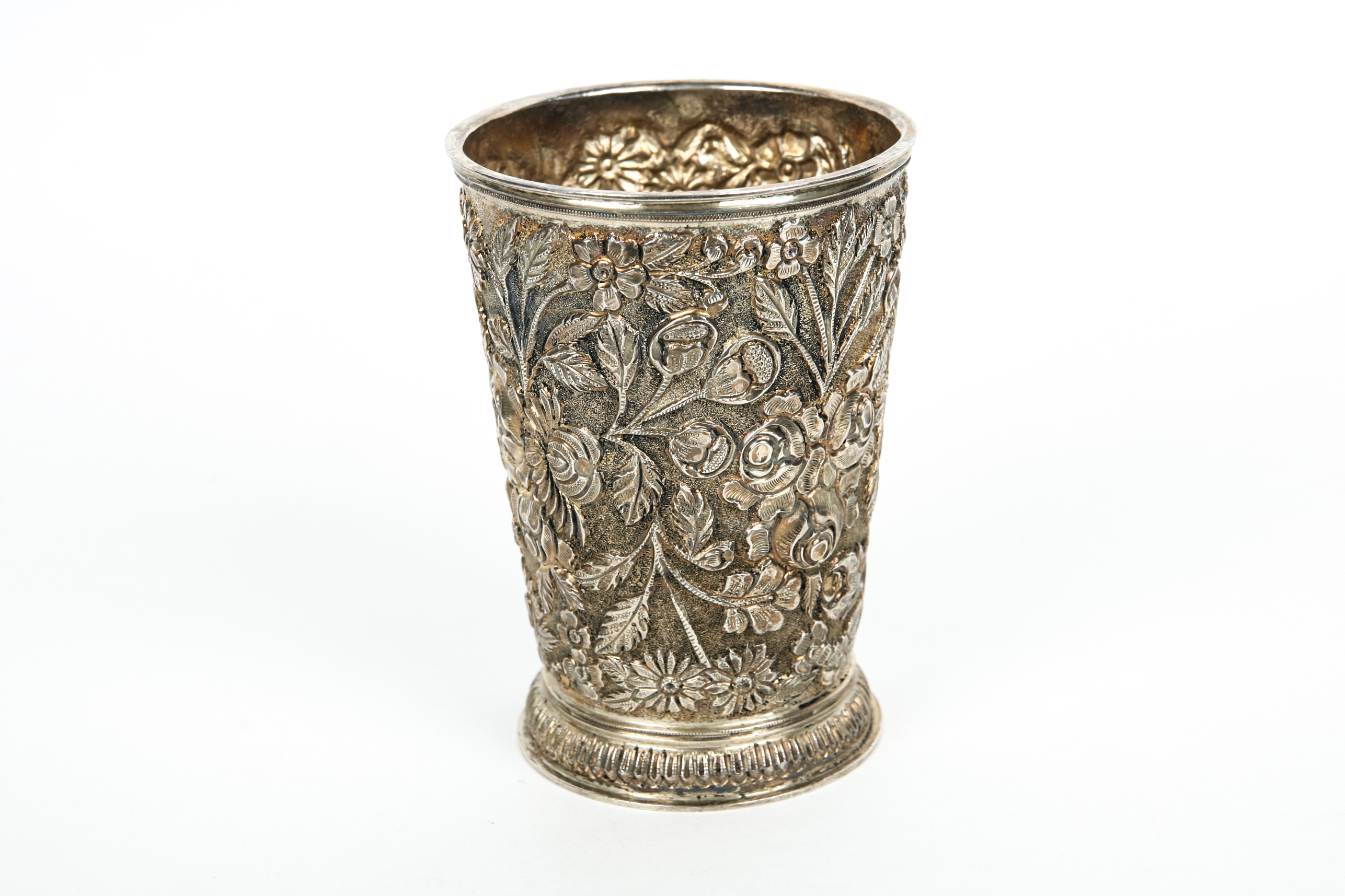 Sterling Silver Julep Cup in the "Baltimore Rose" Pattern