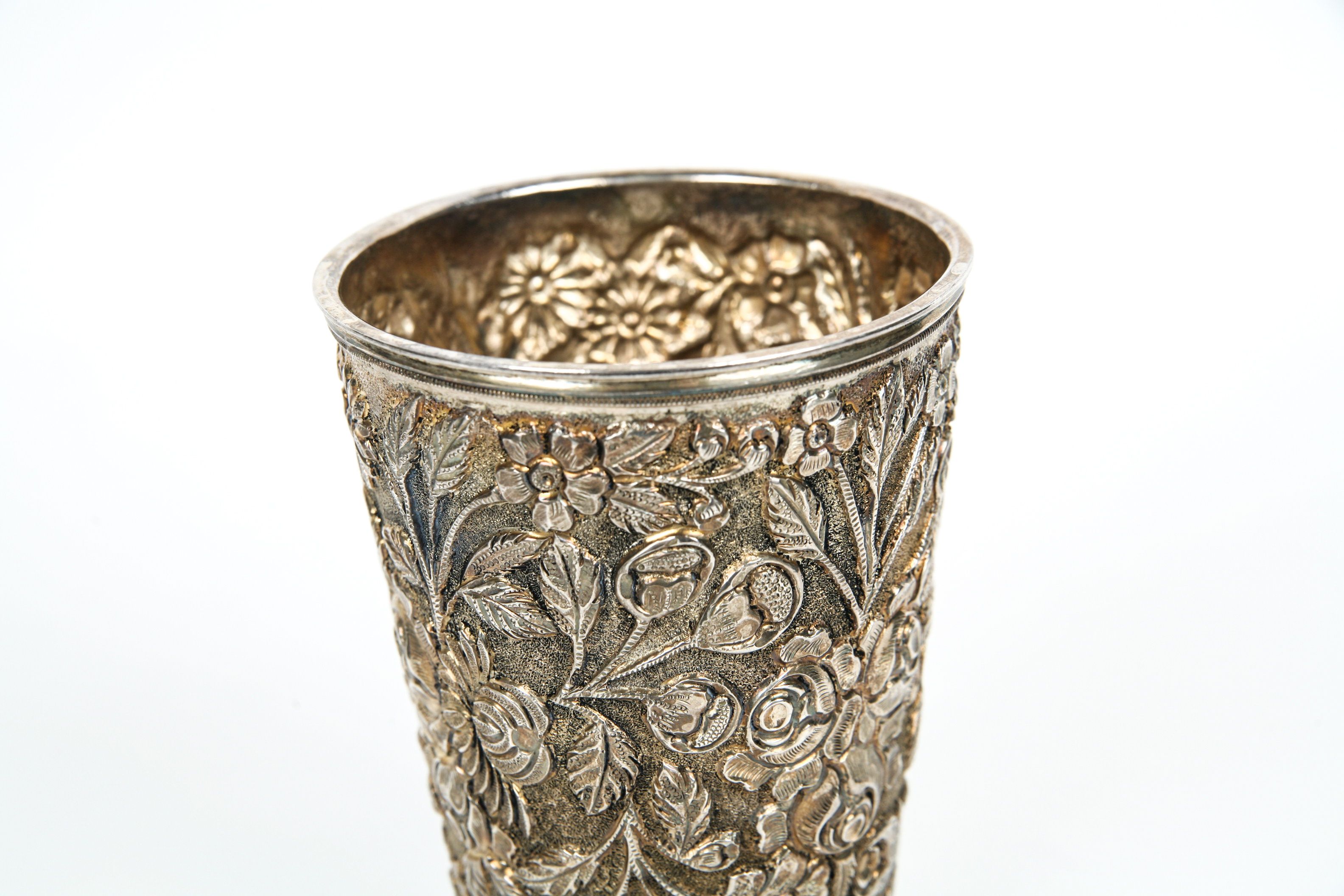 Sterling Silver Julep Cup in the "Baltimore Rose" Pattern