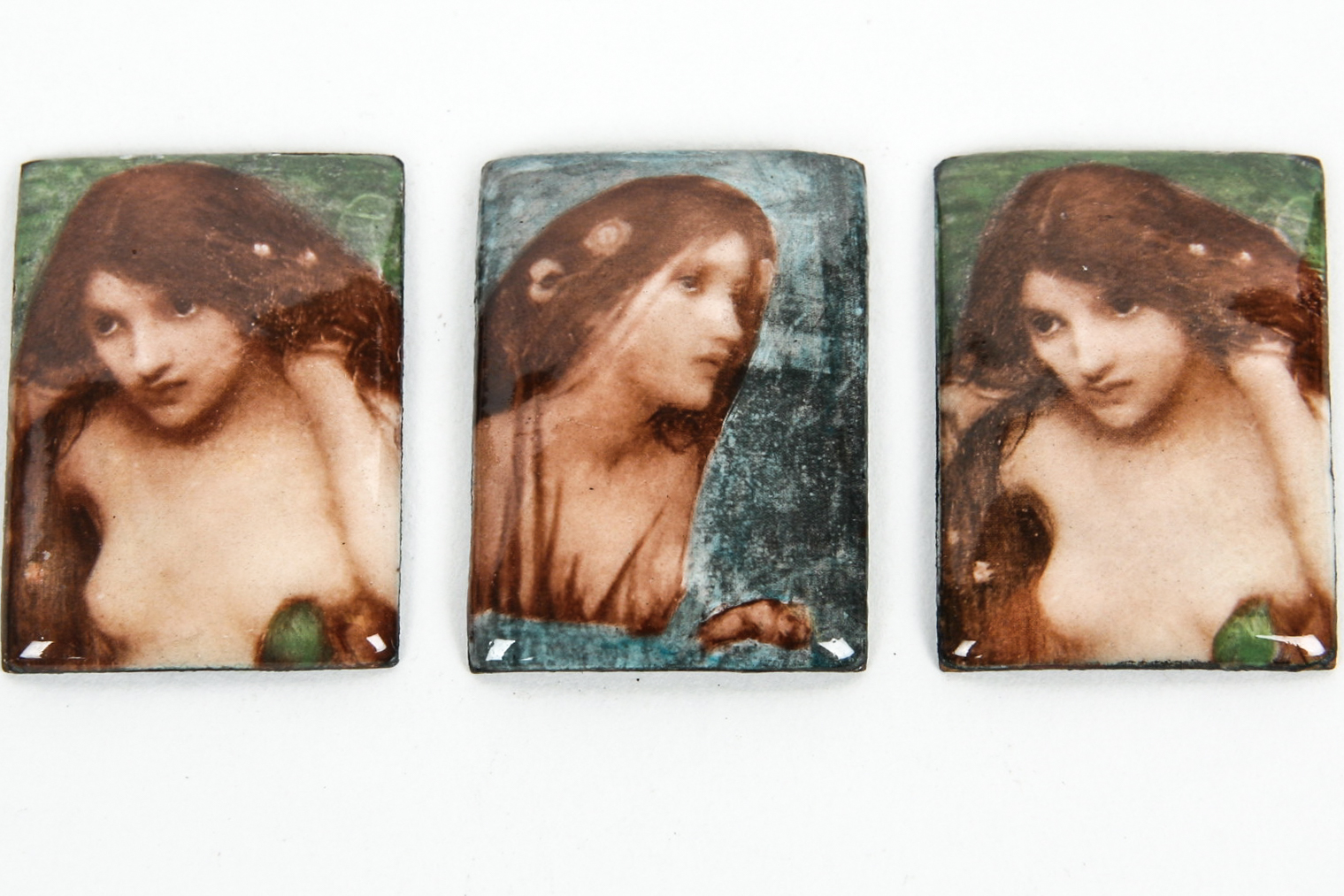 Grouping of Vintage Enamel on Copper Pieces