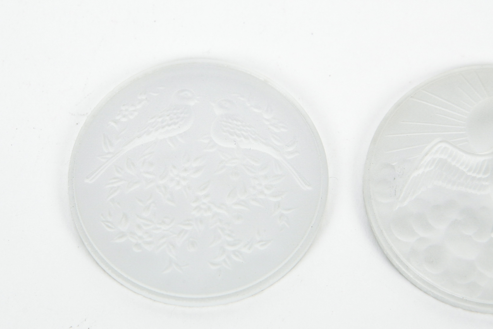 Pair of French Frosted Glass Disks