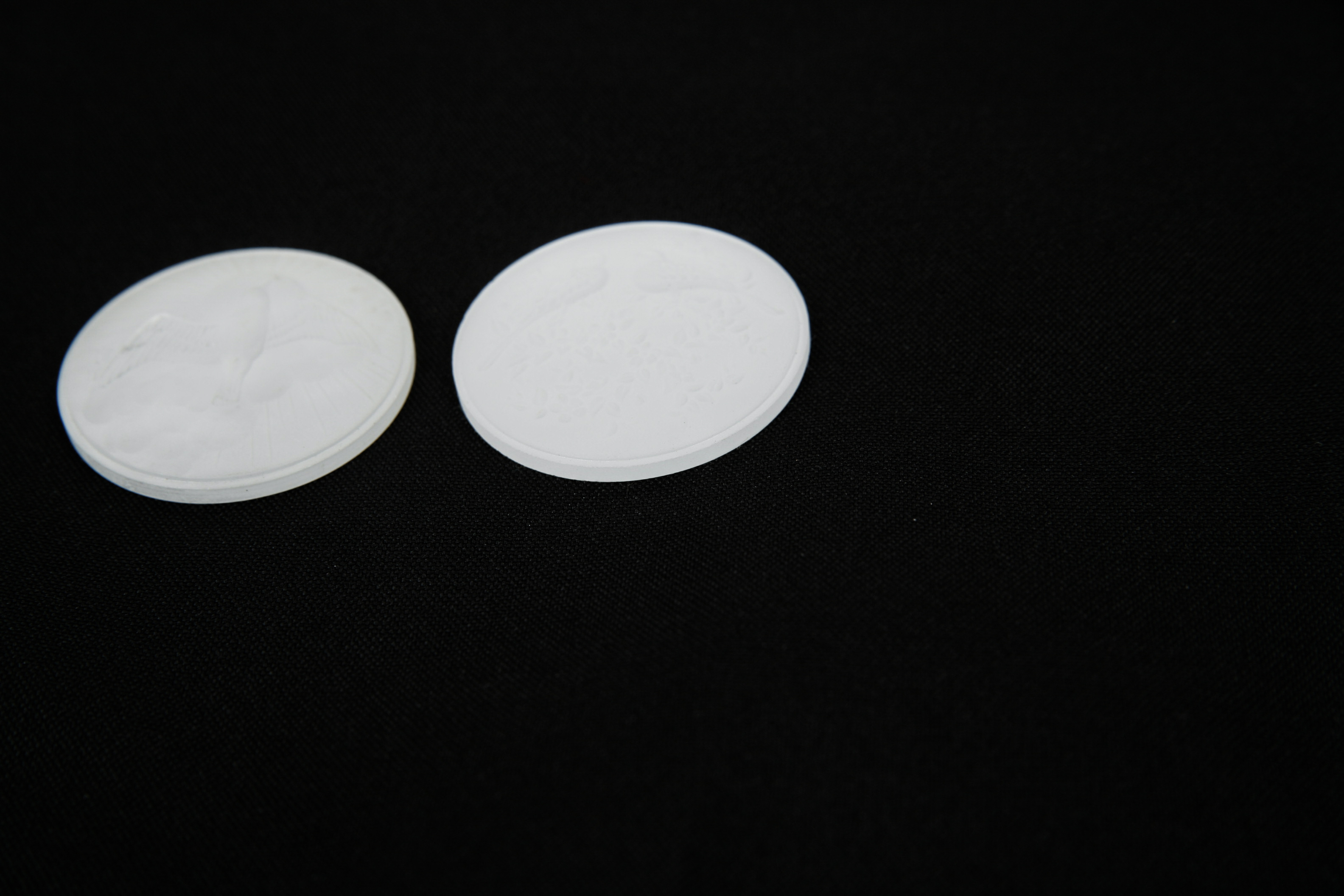 Pair of French Frosted Glass Disks