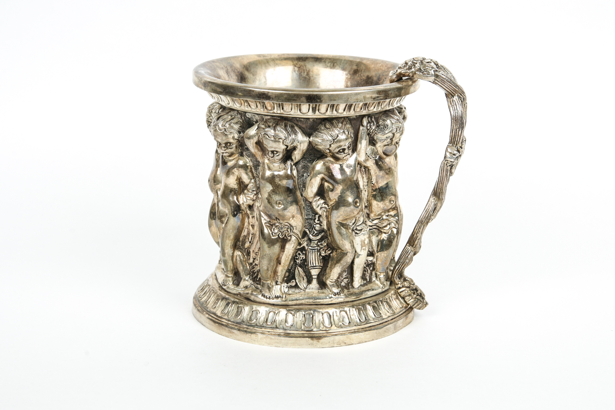Sterling Silver Renaissance Style Cherub Double Lined Mug