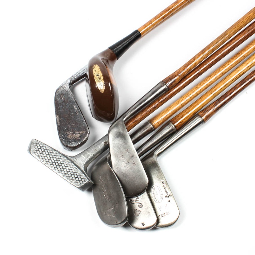 Vintage Wood Shaft Golf Clubs