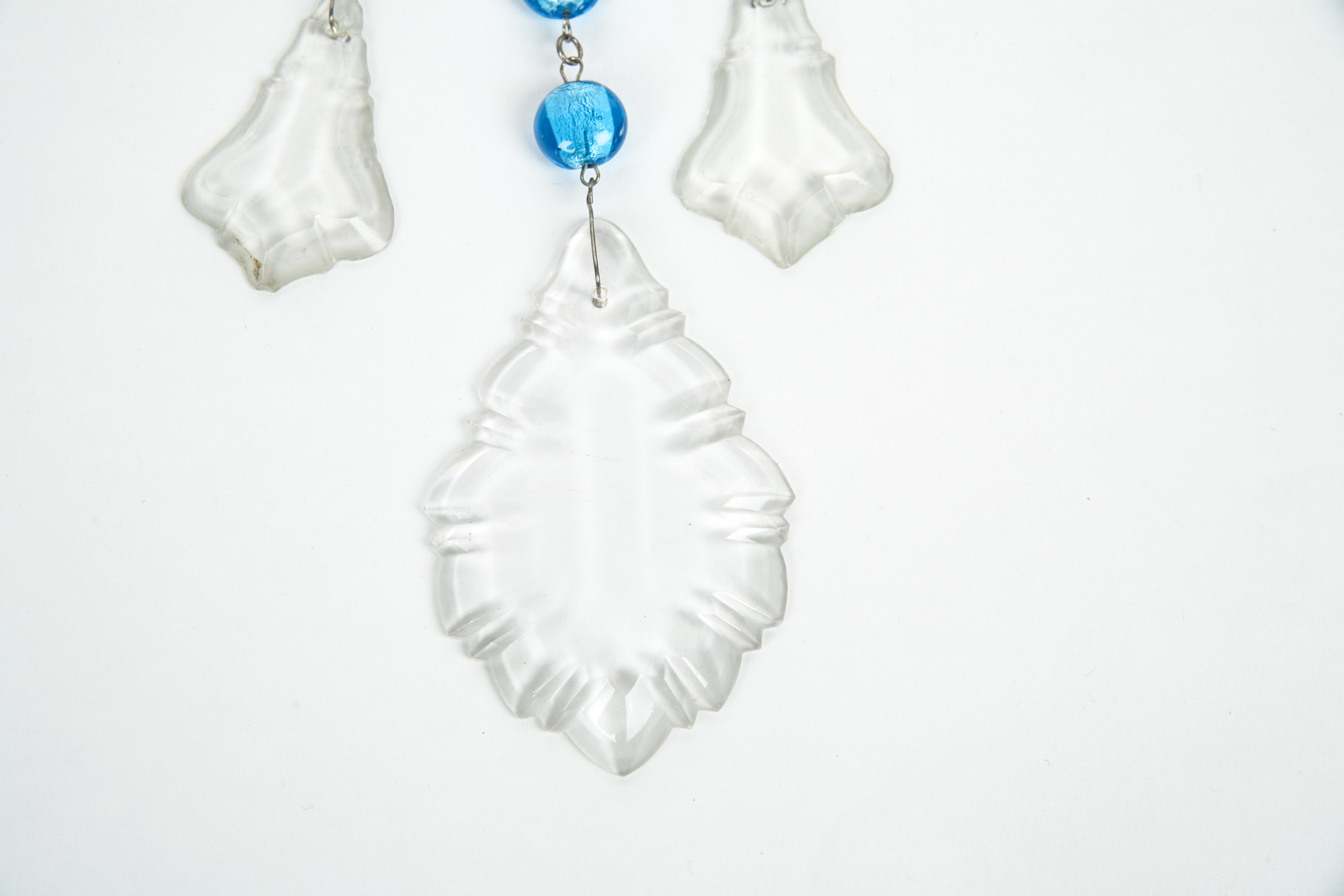 Beaded Necklace with Crystal Pendants