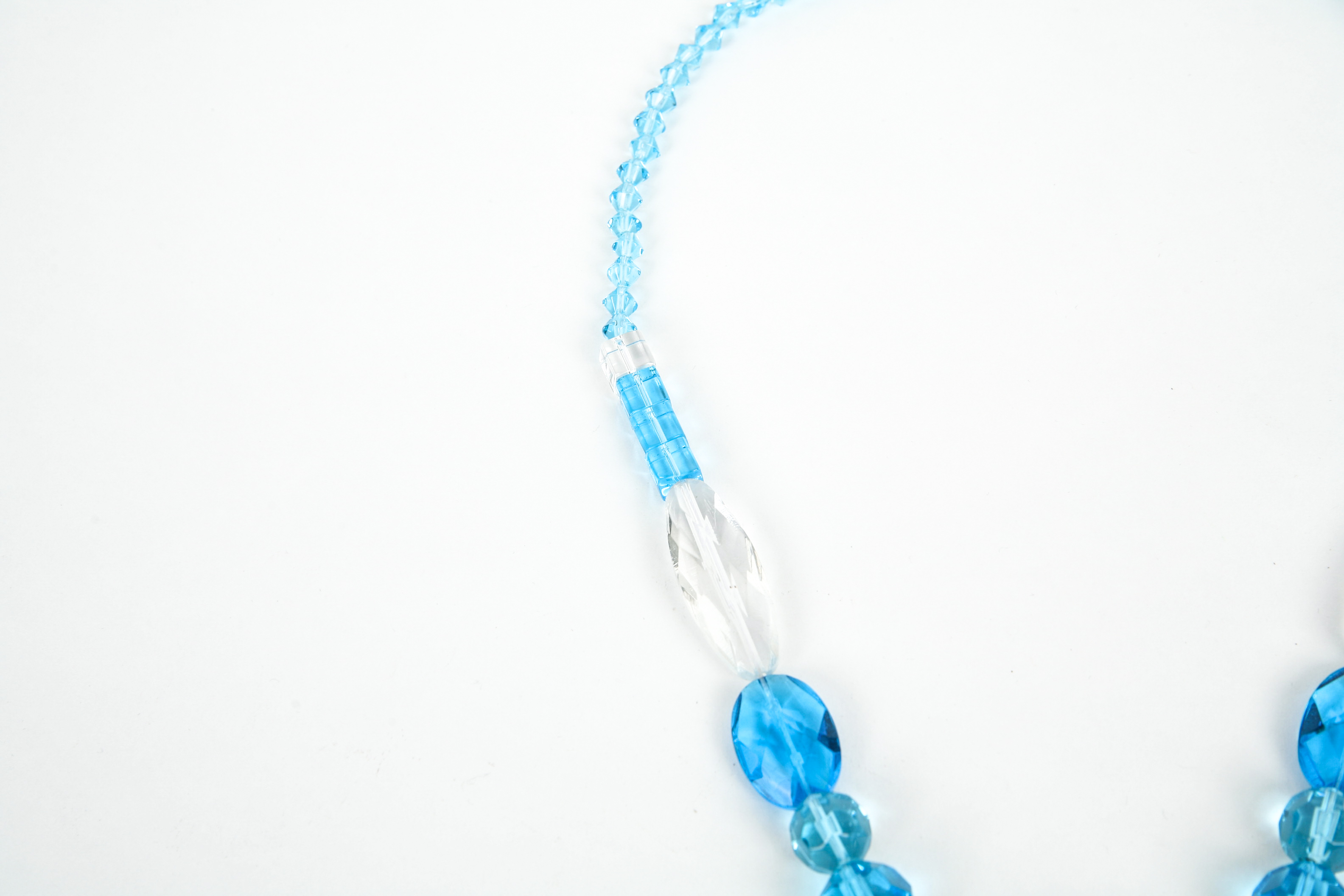 Beaded Necklace with Crystal Pendants