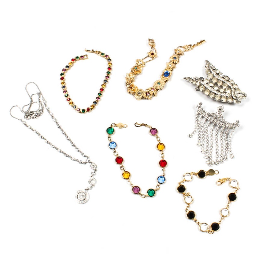 Costume Jewelry Featuring a Vintage Slider Bracelet