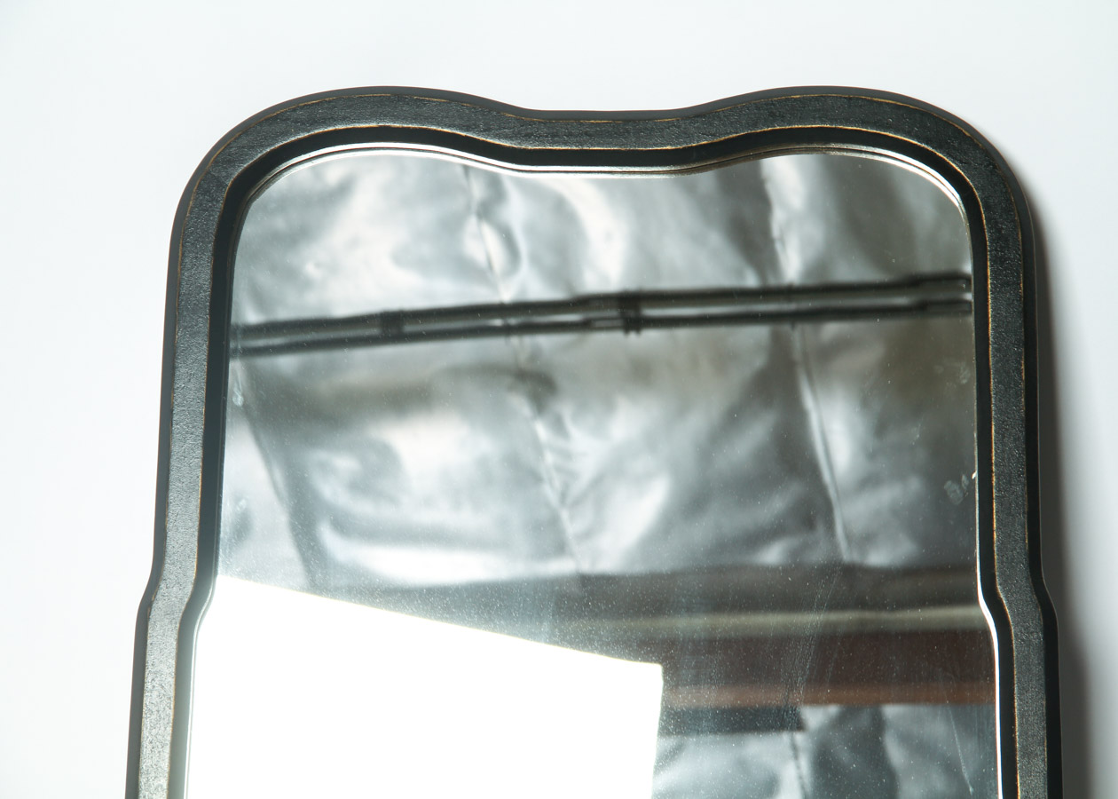 Painted Black Wood Wall Mirror