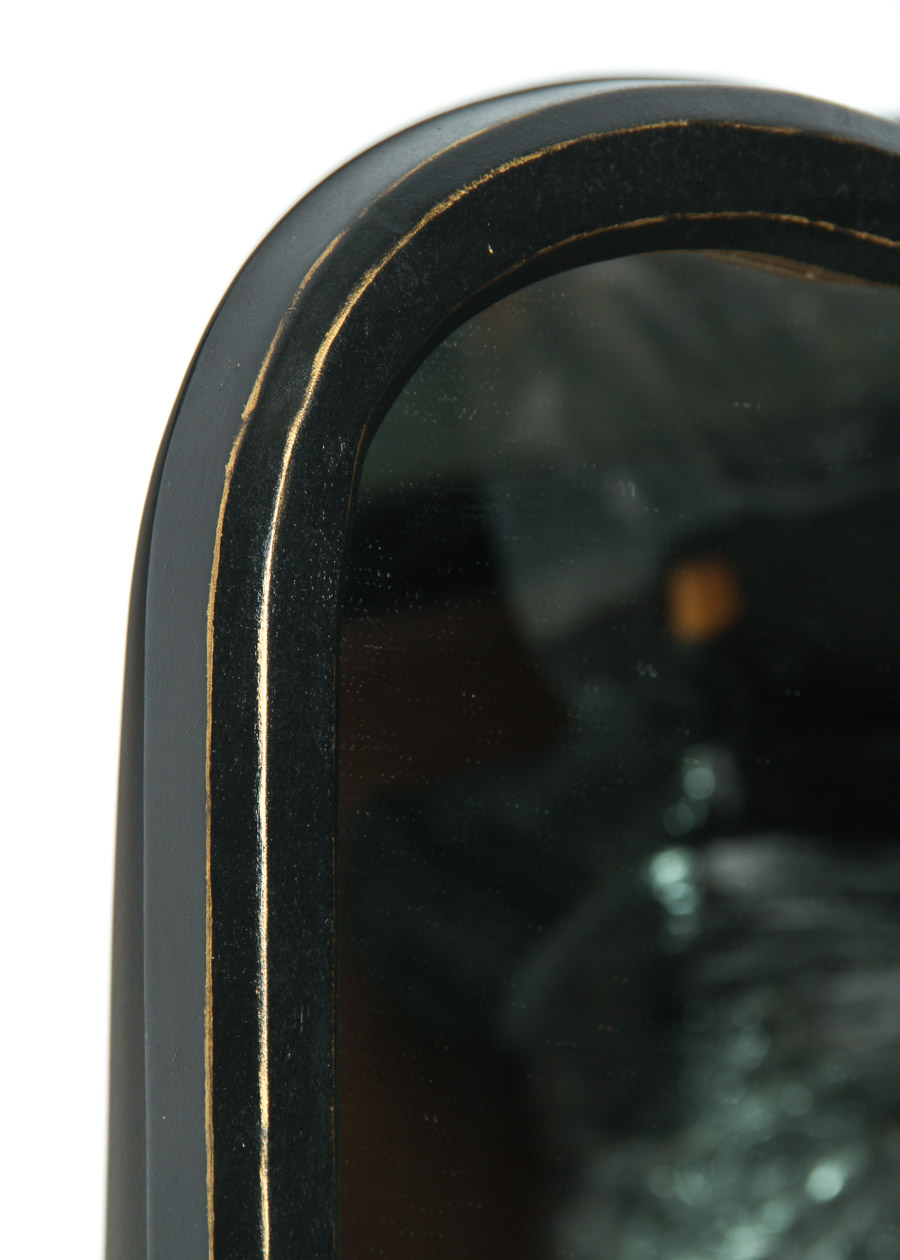 Painted Black Wood Wall Mirror