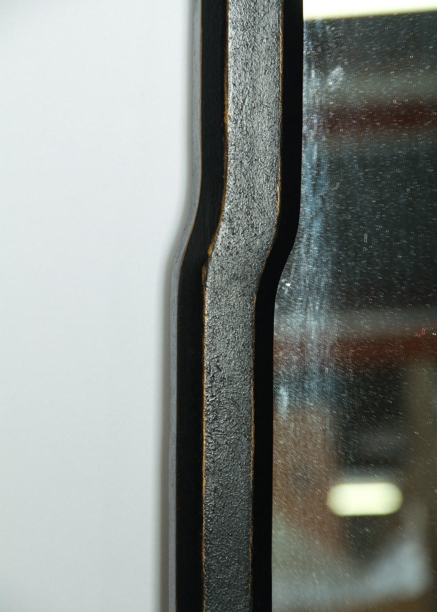 Painted Black Wood Wall Mirror