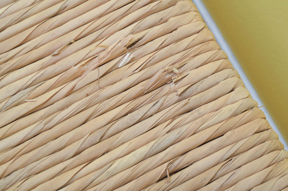 Hand Painted Mexican Pine Bench with Tula Rush Woven Seat