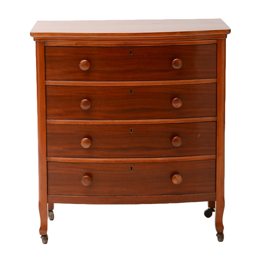 Colonial Revival Mahogany Bow-Front Chest