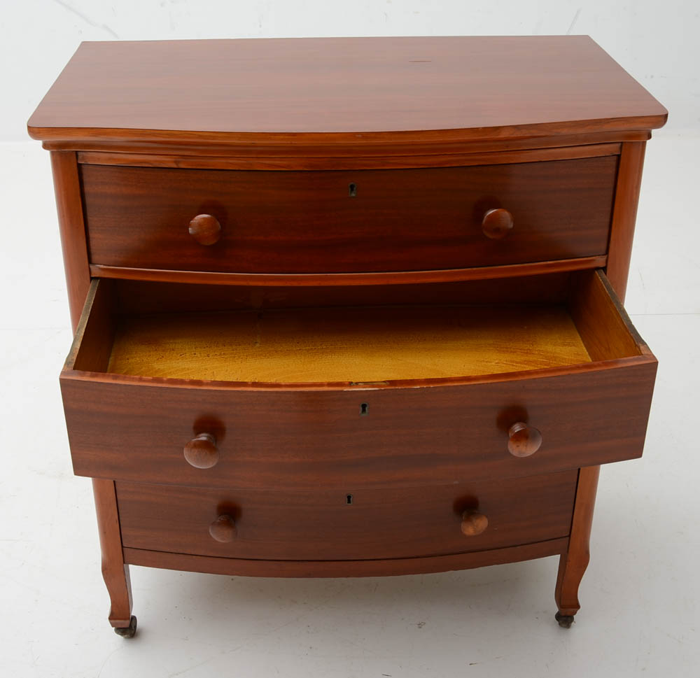 Colonial Revival Mahogany Bow-Front Chest