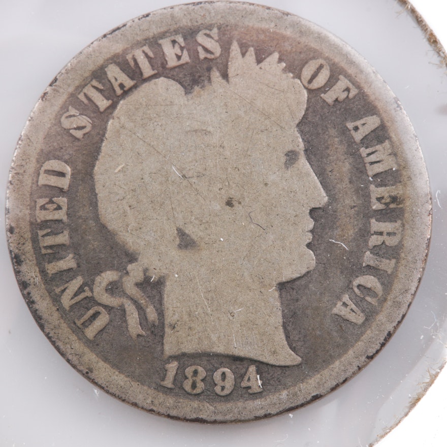 1894 Silver Barber Dime