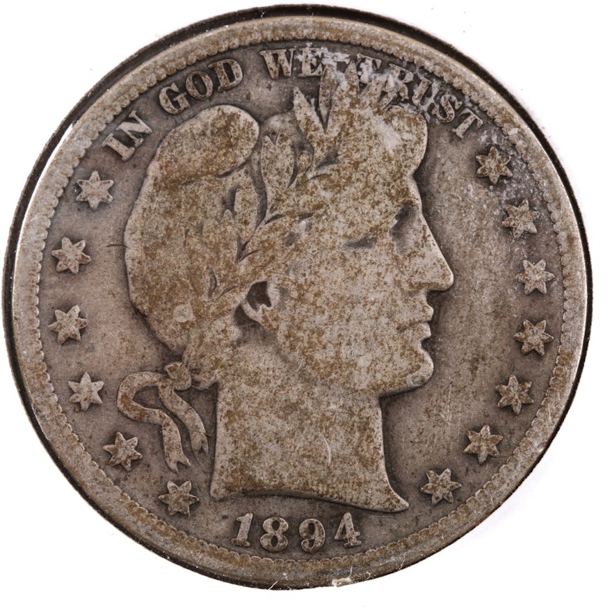 1894 S Silver Barber Half Dollar