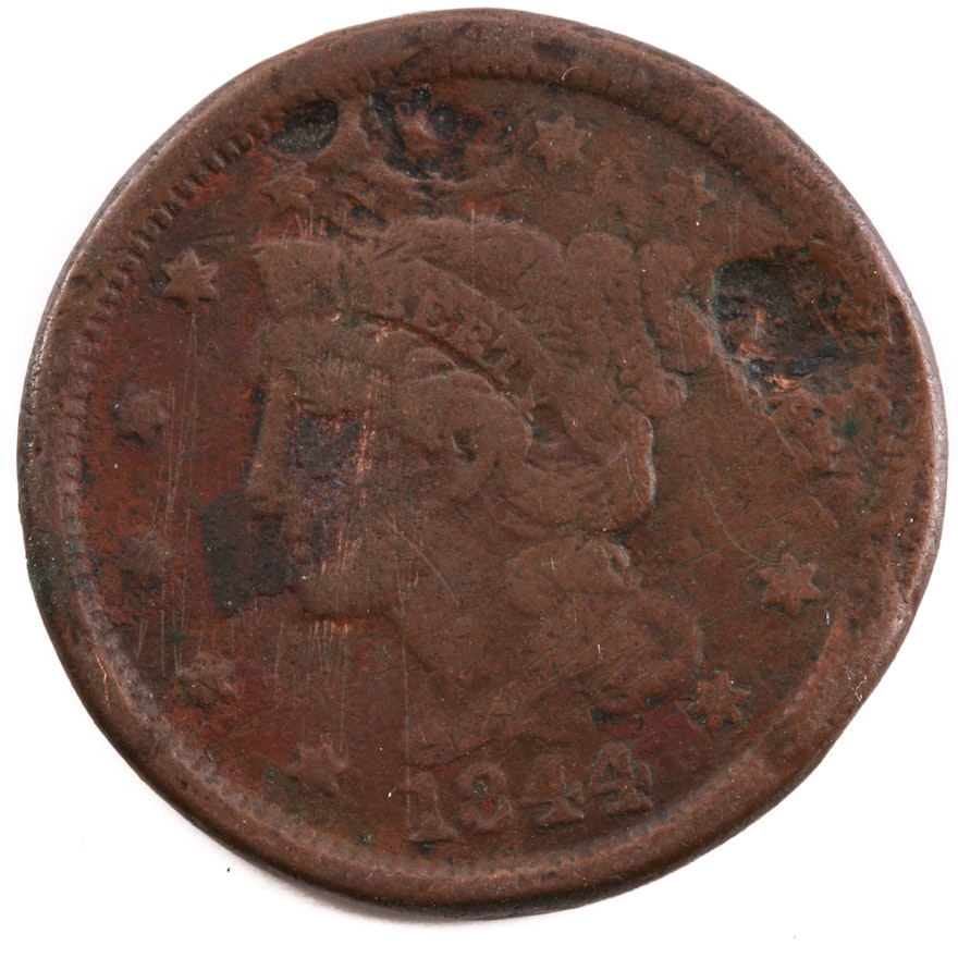 1844 Braided Hair Large Cent