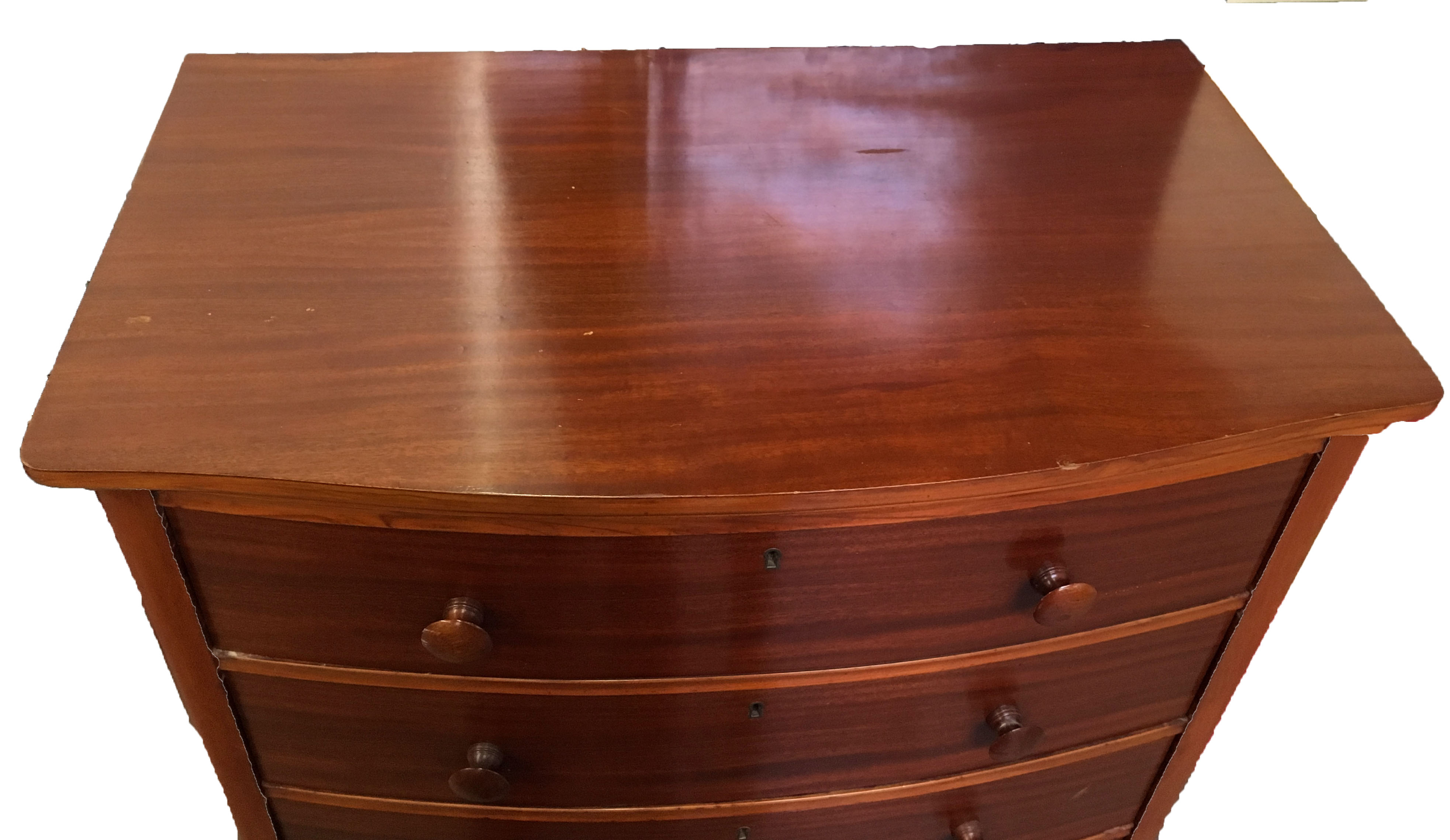 Colonial Revival Mahogany Bow-Front Chest