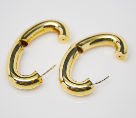 14K Yellow Gold Heart-Shaped Pierced Earrings