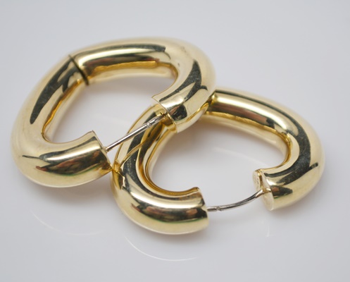 14K Yellow Gold Heart-Shaped Pierced Earrings