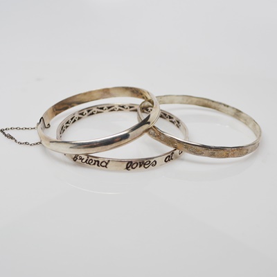 Three Sterling Silver Bangles