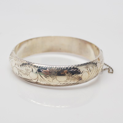 Sterling Silver Hinged Bangle
