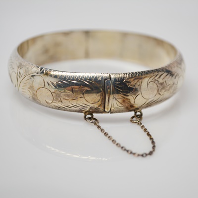 Sterling Silver Hinged Bangle