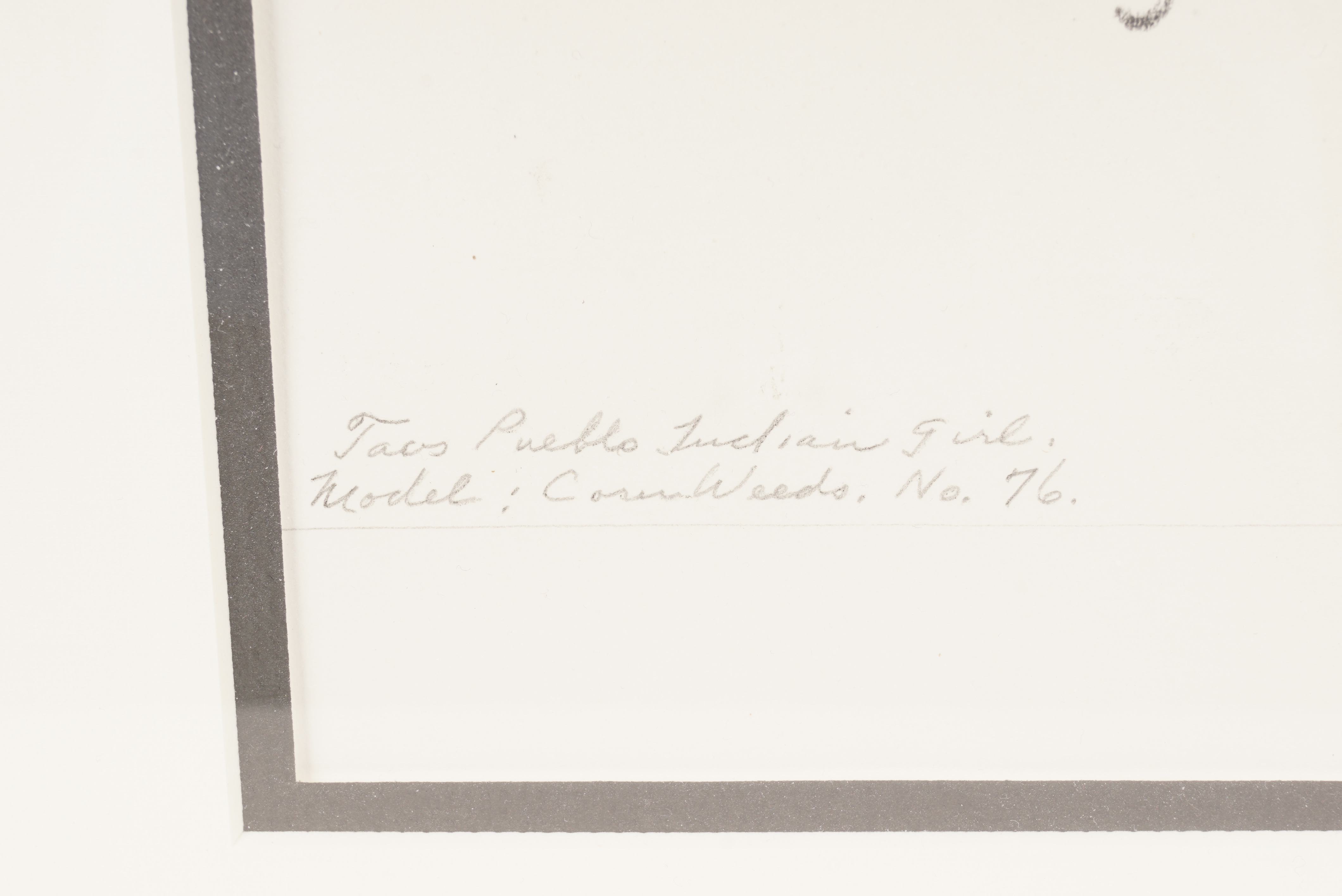 W. Herbert Dunton Original Drawing "Taos Pueblo Indian Girl"