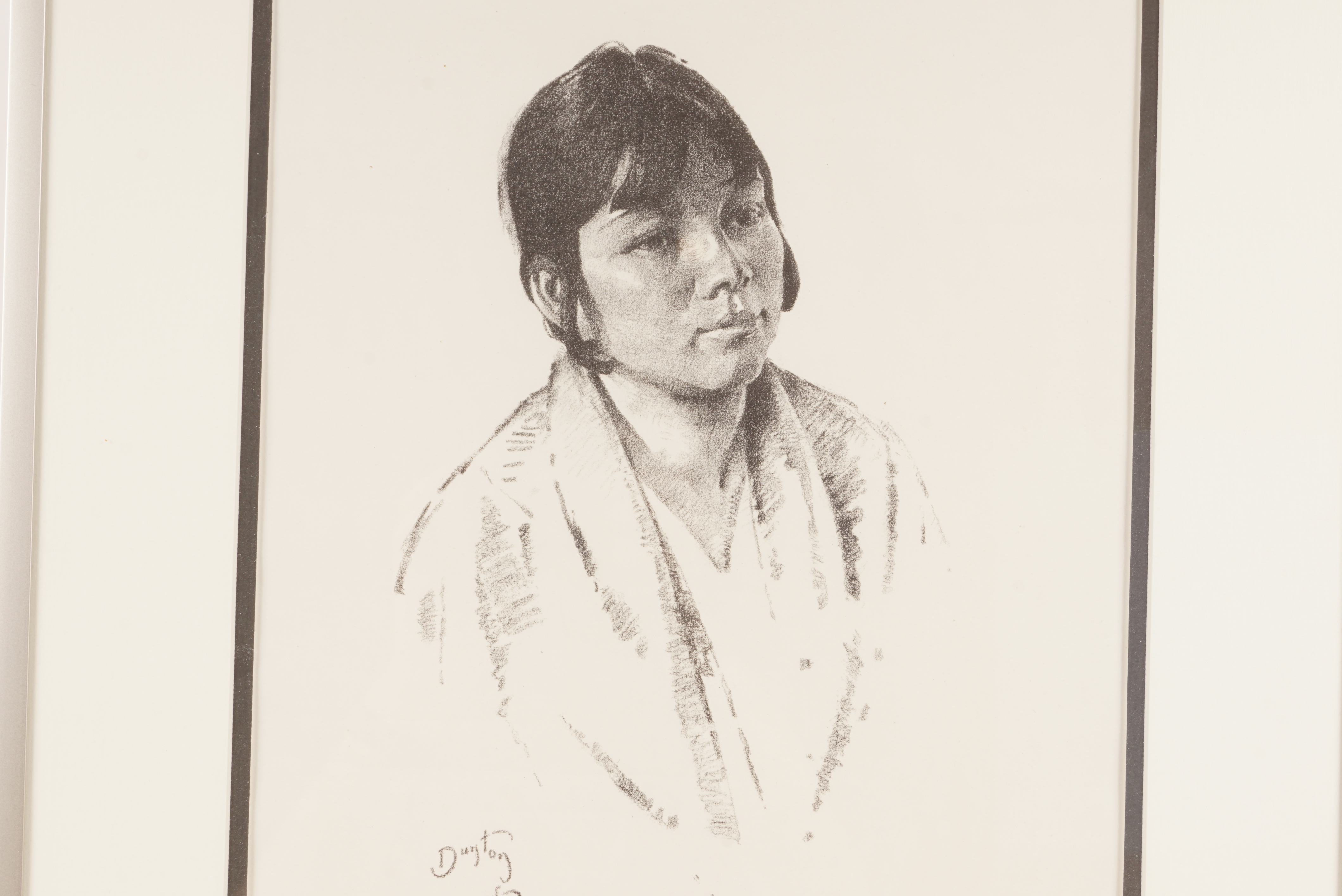 W. Herbert Dunton Original Drawing "Taos Pueblo Indian Girl"