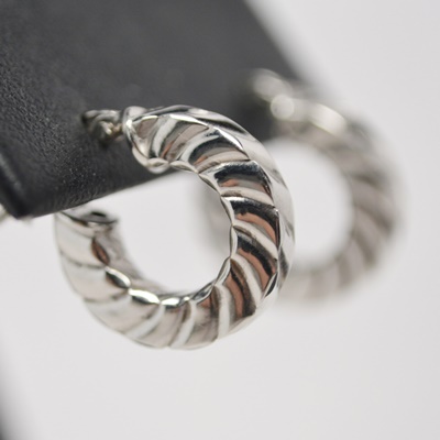 Zadi 18K White Gold Hoop Pierced Earrings