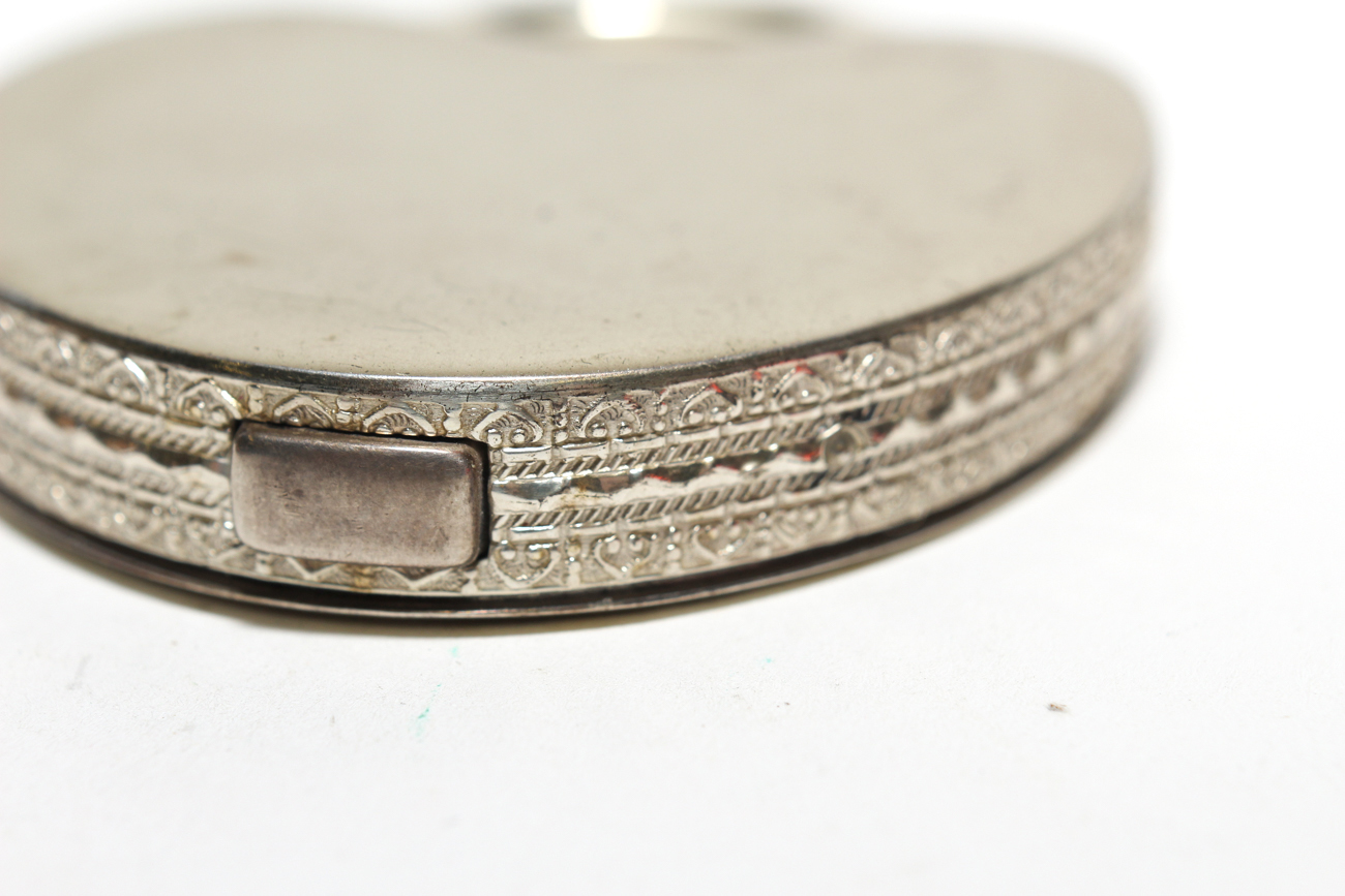 Vintage "La Mode" Sterling Silver Heart Shaped Compact