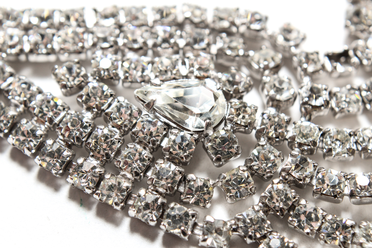 Kramer Sterling Silver And Rhinestone Choker