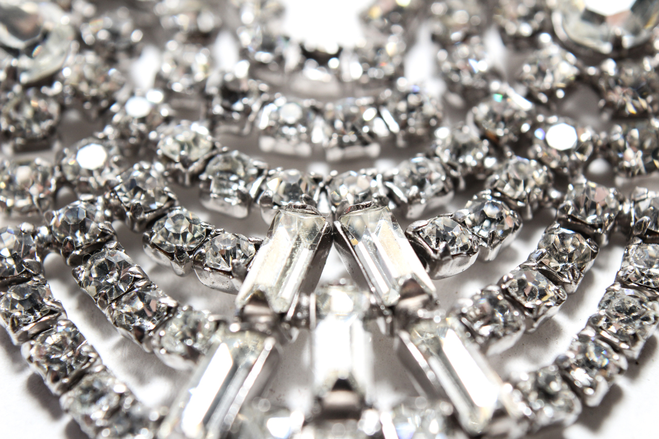 Kramer Sterling Silver And Rhinestone Choker