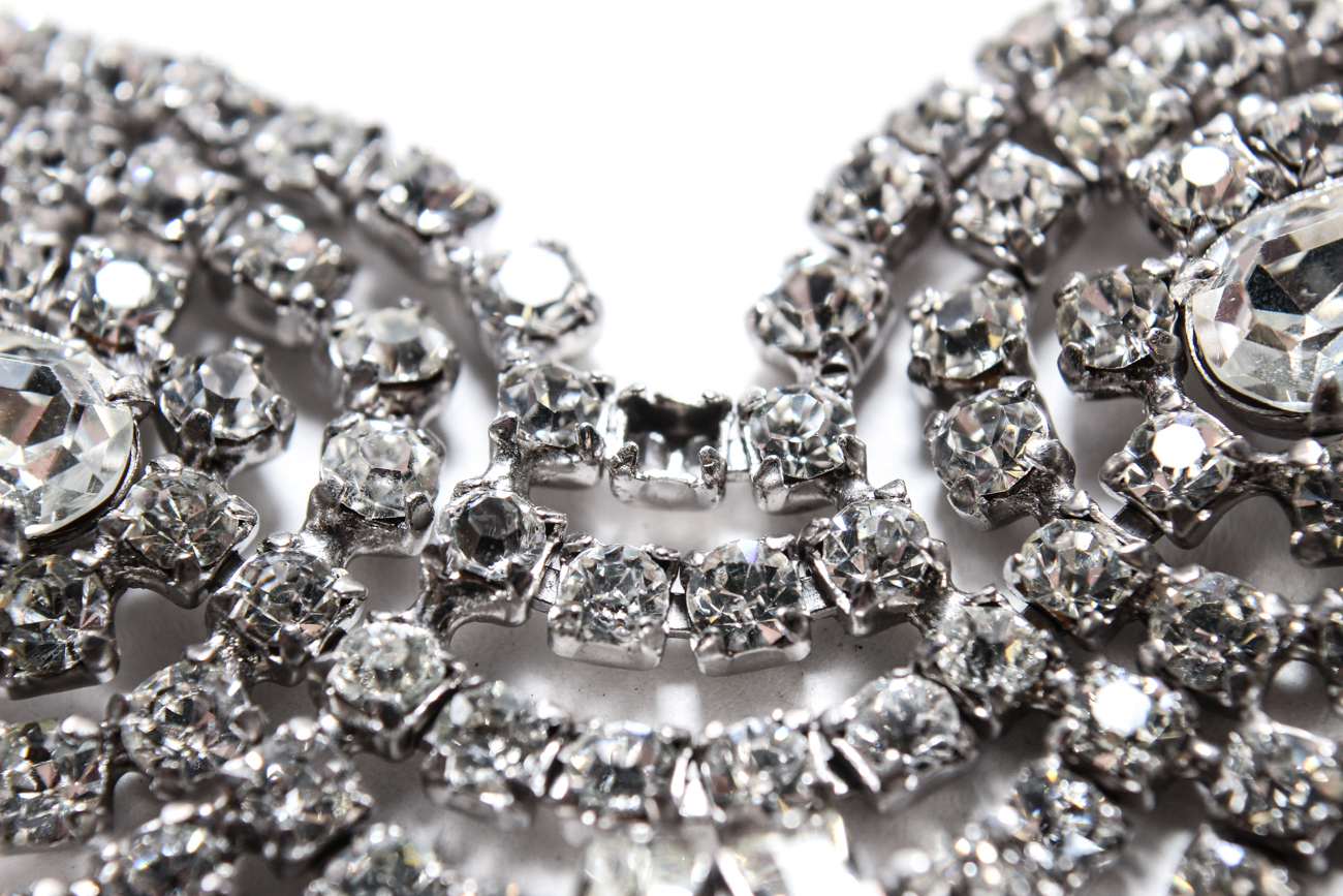 Kramer Sterling Silver And Rhinestone Choker