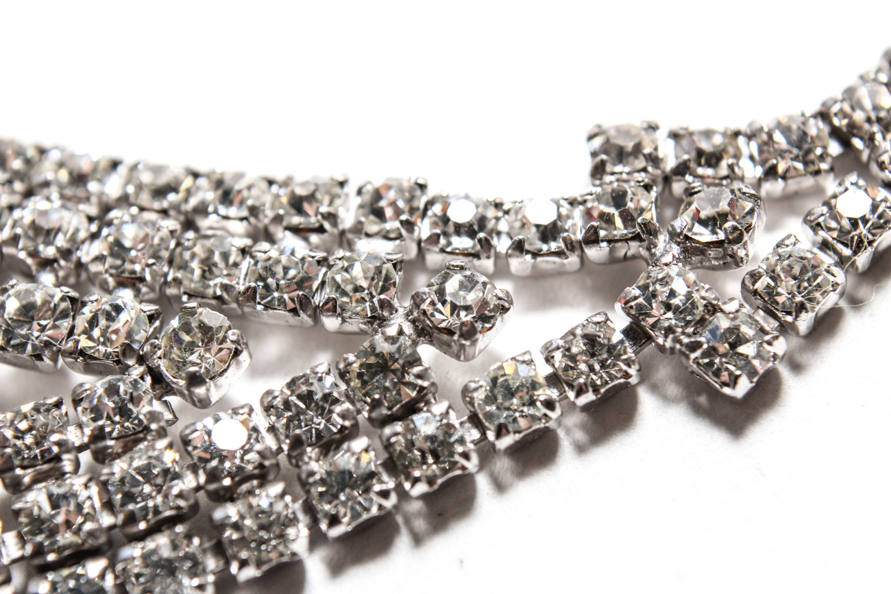 Kramer Sterling Silver And Rhinestone Choker