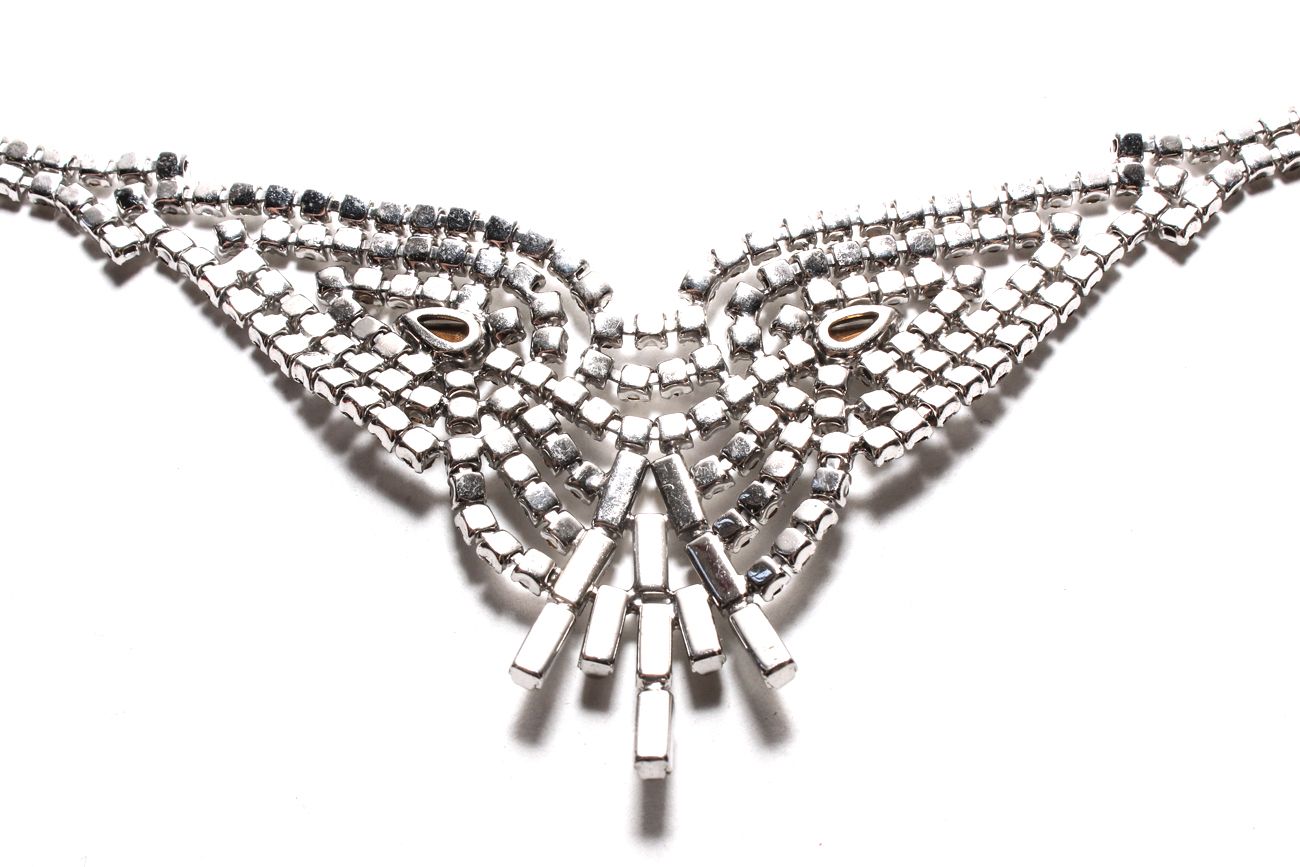 Kramer Sterling Silver And Rhinestone Choker