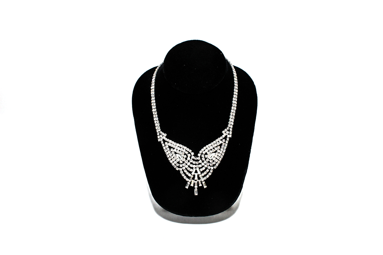 Kramer Sterling Silver And Rhinestone Choker