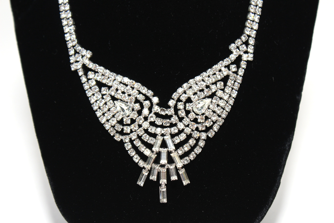 Kramer Sterling Silver And Rhinestone Choker