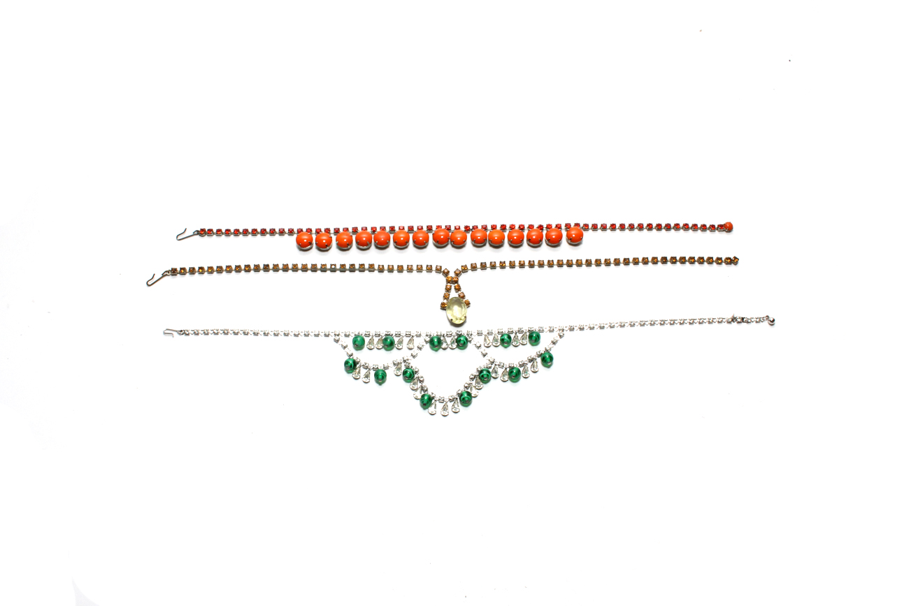 Vintage Colorful Rhinestone Chokers Featuring Lucy Ball
